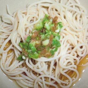 梅＆オクラのせ☆ぶっかけそうめん